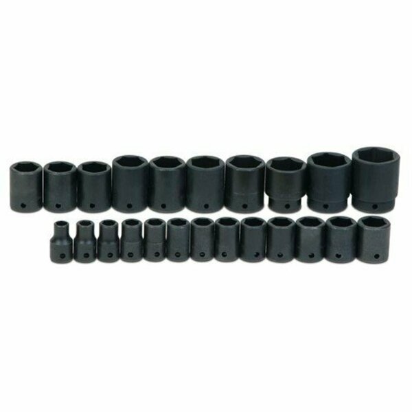 Williams Socket Set, 23 Pieces, 1/2 Inch Dr, Shallow, 1/2 Inch Size JHWMS-4-23RC